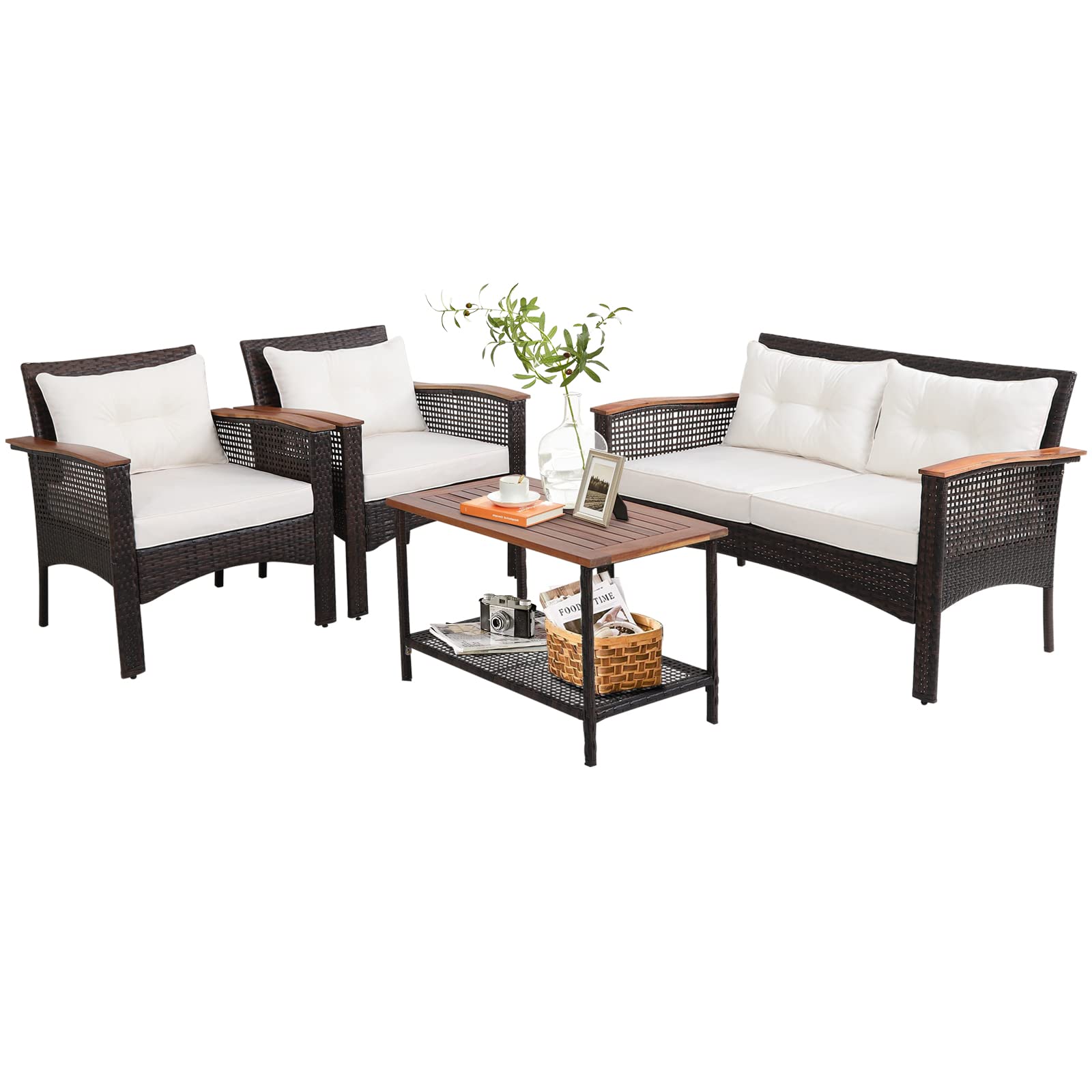 Ensemble de meubles de patio 4 pièces Tangkula